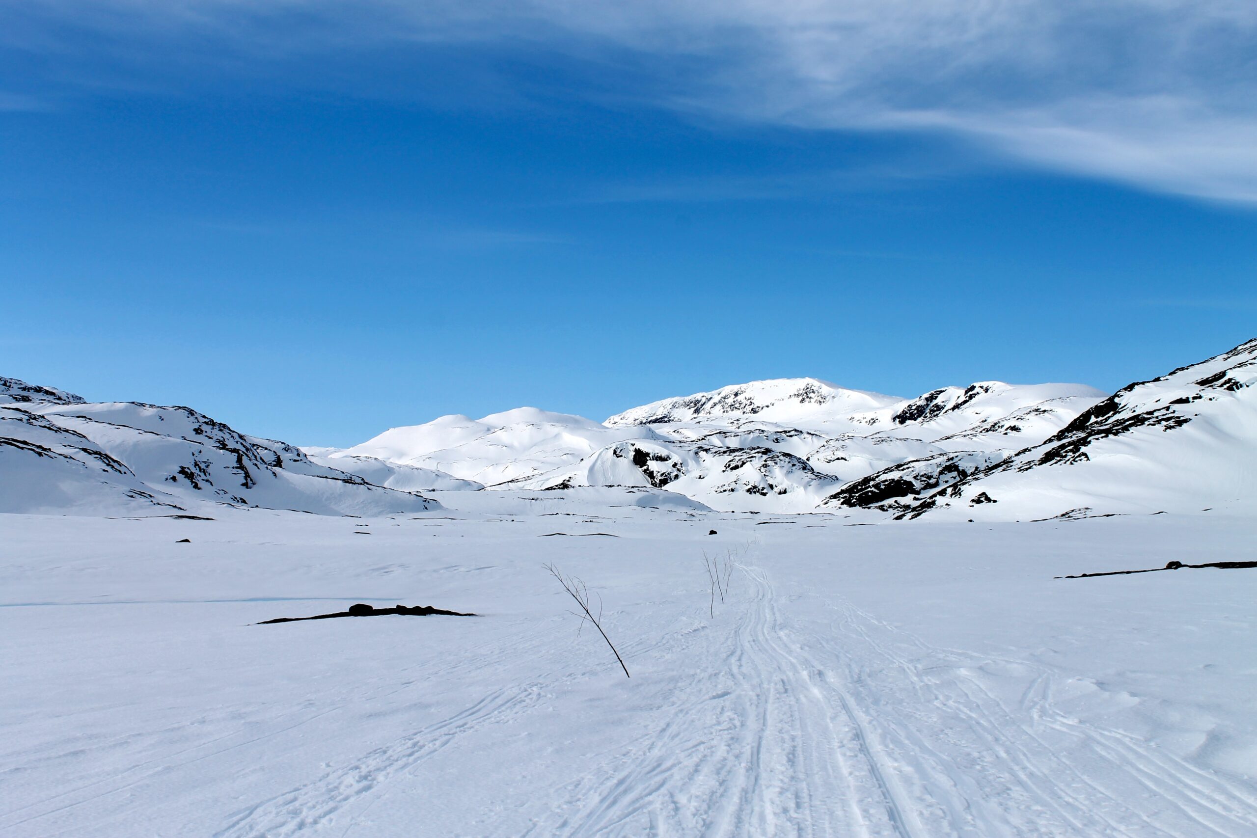 På vei fra Geiterygghytta mot Finse over Omnsbreen. Geiterygghytta