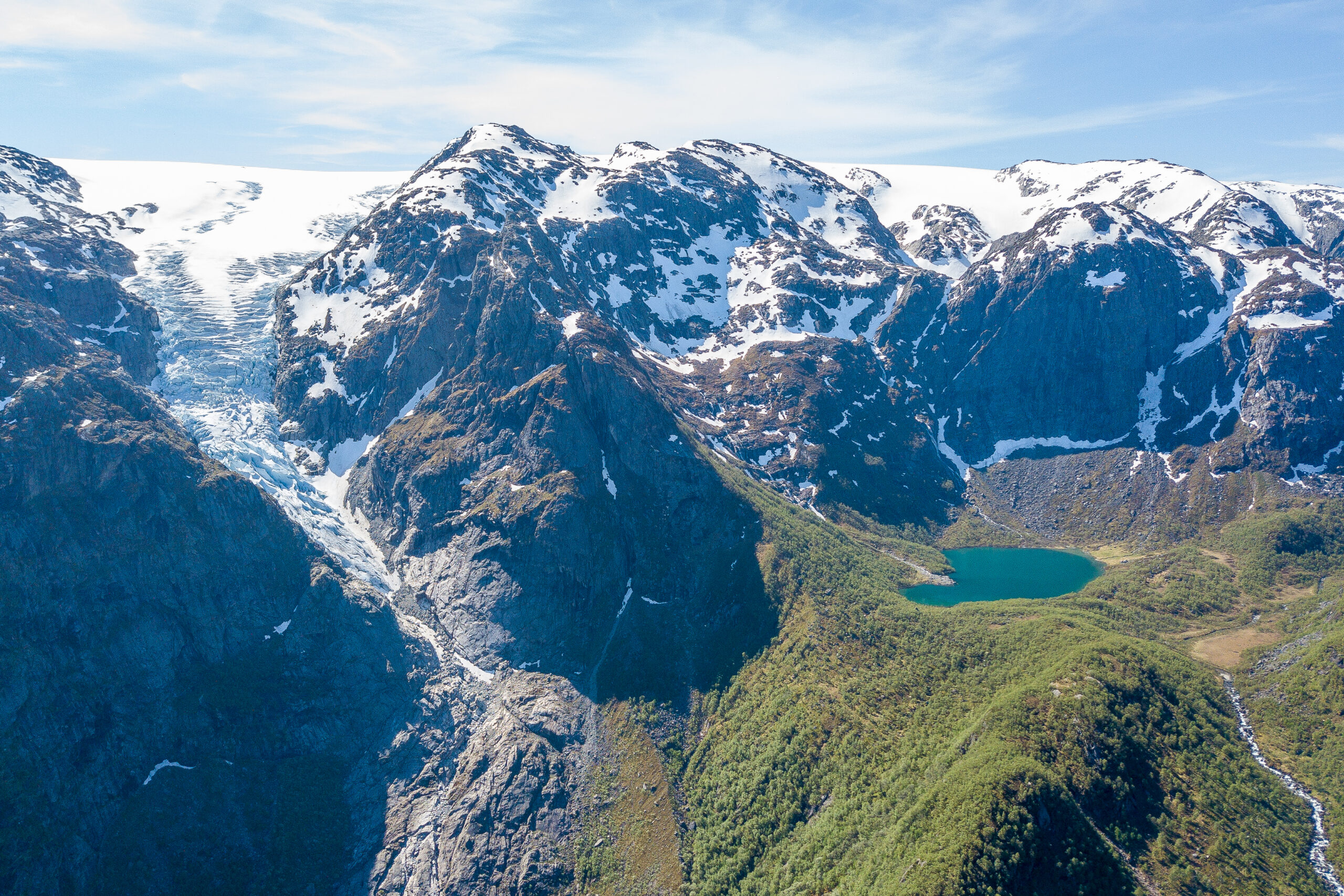 Bondhusbreen innerst i Bondhusdalen. Bondhusbrea
