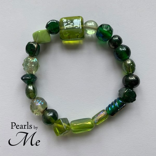 Green Glass - Armbånd Pearls by Me