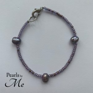 Rocai og ferskvandsperle armbånd fra Pearls by Me