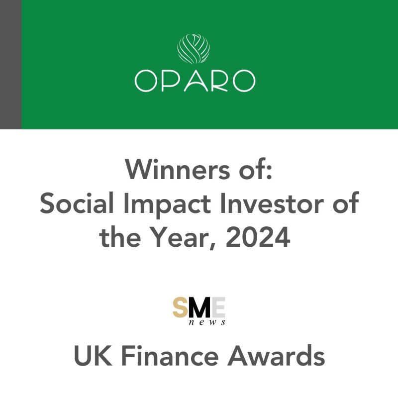 Oparo Wins UK Finance Awards Social Impact Investor of the Year 2024