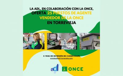 La ADL, en colaboración con la ONCE, oferta 25 puestos de agente de vendedor de la ONCE en Torrevieja