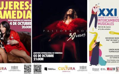 Pastora Soler, La Dramedia y la Unión Musical Torrevenjense: toque cultural del fin de semana.