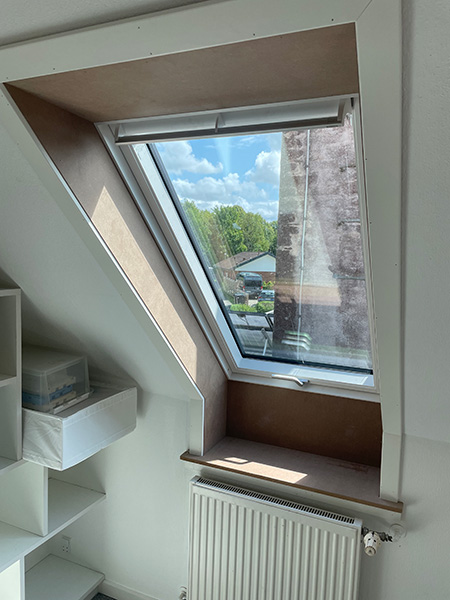 udskiftning af vinduer installation af velux vinduer. Udført af tømrer Elmdam