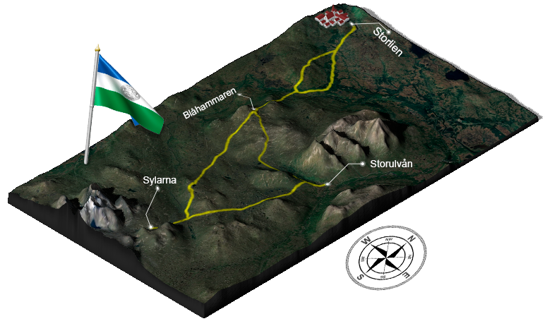 3d-karta Jämtlandstriangeln