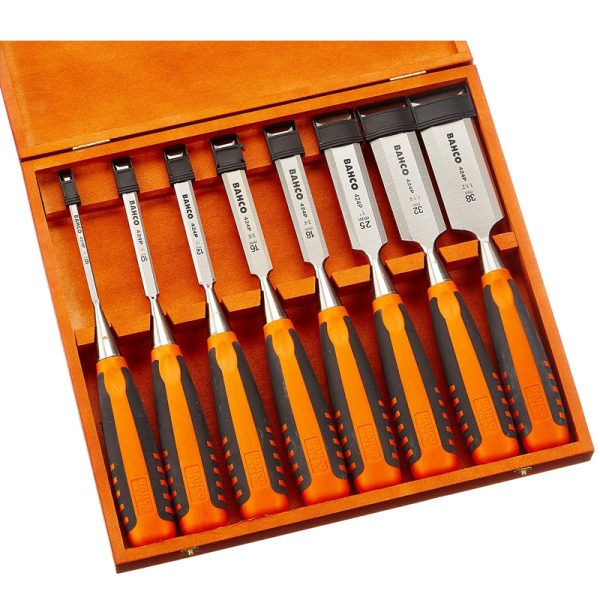 Bahco BAH424PS8 424-P Bevel Edge Chisel Set 8 Wood Box