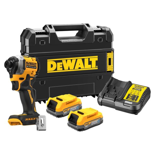 DeWalt DCF850E2T 18V XR BL Impact Driver 2 x POWERSTACK Li-ion