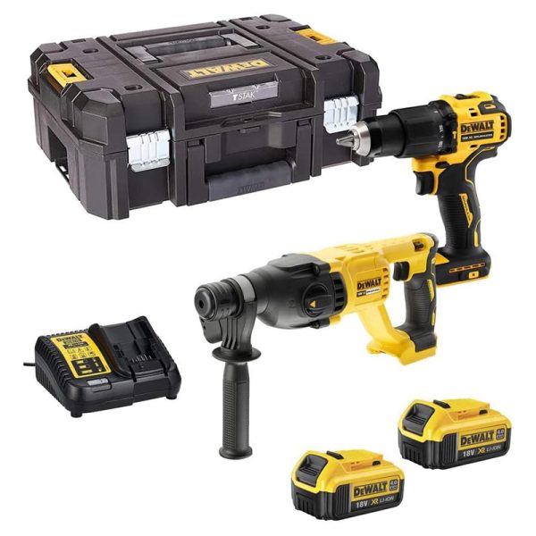 DeWalt DCK2070M2T-GB 18V XR Brushless Combi Twin Kit 2×4.0Ah