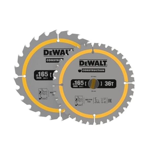 DeWalt DT90270 Construction Circular Saw Blade 2 Pack 165 x 20mm