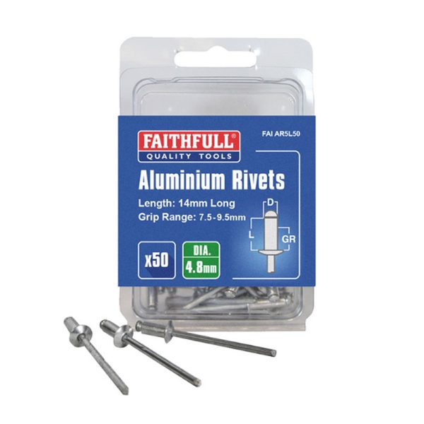 Faithfull Aluminium Rivets  Medium Pre-Pac1k1 o3