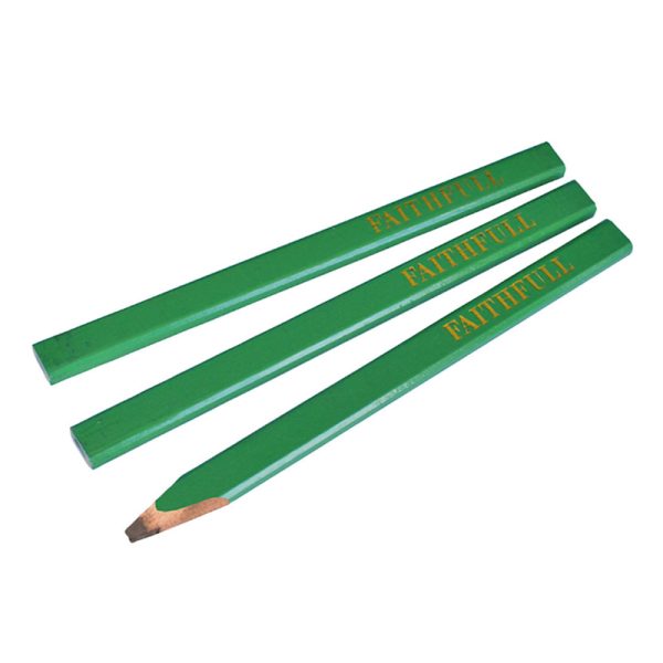 Faithfull Carpenter’s Pencils – Green , Hard (Pack of 3)