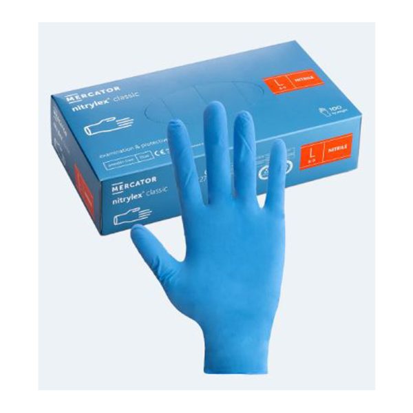 MERCATOR Nitrylex Classic Blue Gloves – Box of 100 size-S