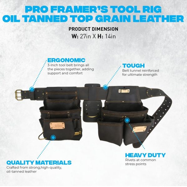 OX Tools OX-P263605 Pro Framer’s Tool Rig Oil Tanned Top Grain