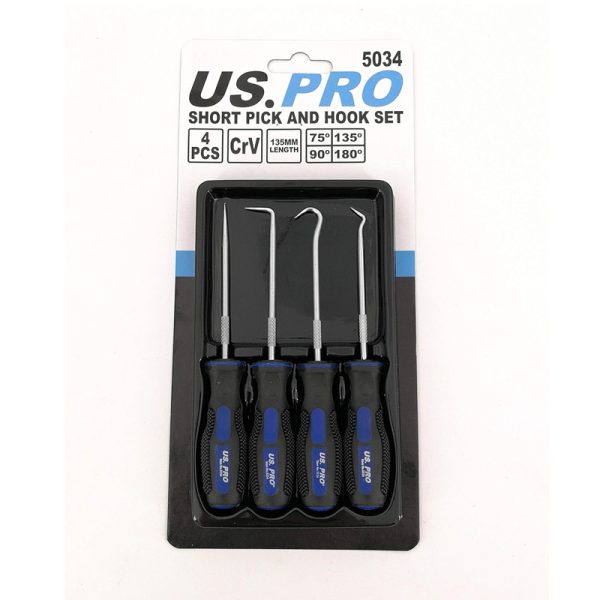 US PRO 5034 Short Mini Pick & Hook Set (4pc)