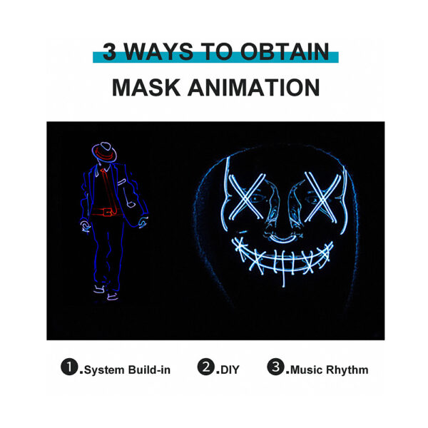 LED Face Transforming Luminous Face Mask for Halloween and Parties_5