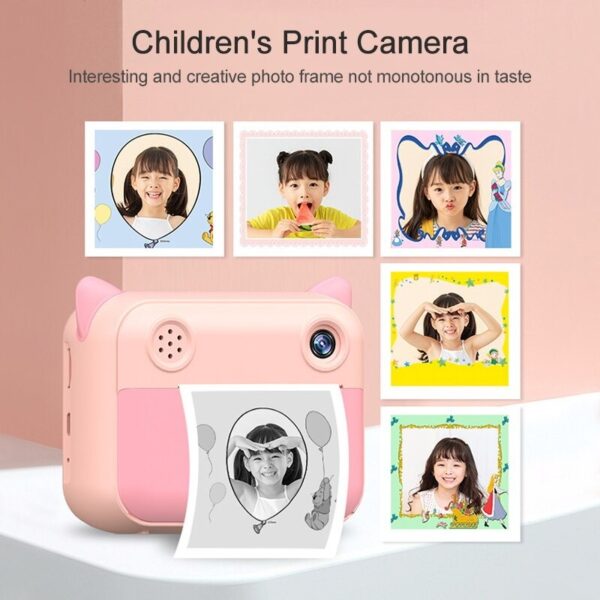 USB rechargeable Children Instant Printing Camera 1080P 2.4 inch screen_6