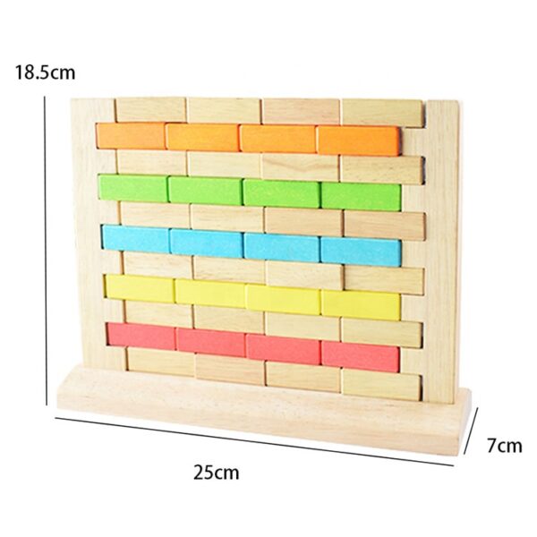 Colorful Educational Custom Stacking Board Math Games Wooden Tumbling Tower Domino Blocks Set - Image 6