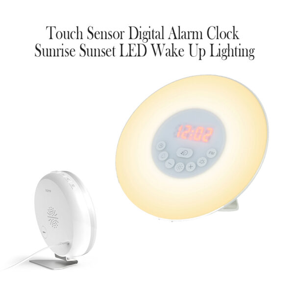 Touch Sensor Digital Alarm Clock Sunrise Sunset Simulator LED Lighting_4