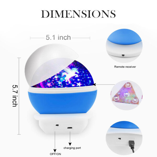Unicorn Starry Sky Projector in 4 Colors- USB Rechargeable_4