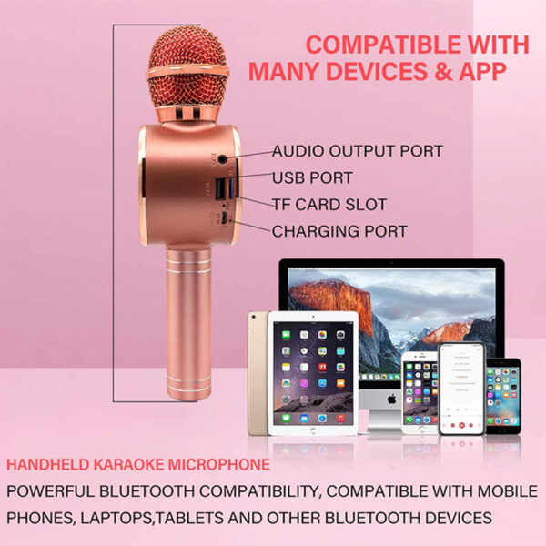 Wireless Bluetooth Microphone with Large Speaker and LED Lights- USB Charging_8