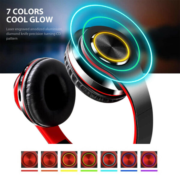 Wireless BT USB Rechargeable LED Sports and Gaming Headset_6