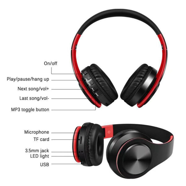 Foldable Wireless Bluetooth Stereo Headset with TF Card Slot- USB Charging_5