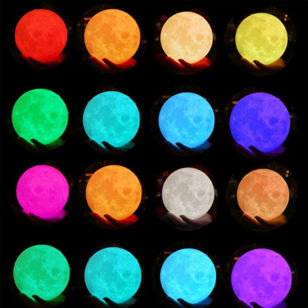 3D Printed Moonlight Lamp in 16 Colors with Remote Control- USB Charging_3