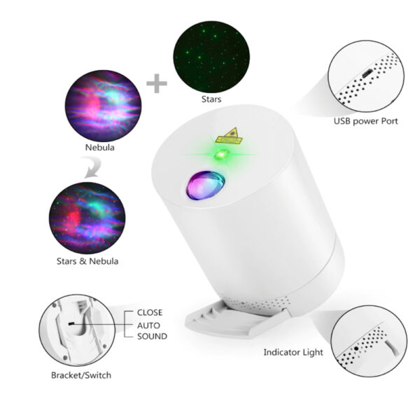 Night Light Starry Sky Lamp Projector Remote Control Musical Rotating Lamp_9