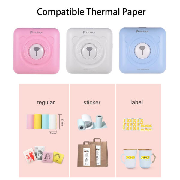 PeriPage Portable Mini Pocket Thermal Paper Photo Printer with Paper_2