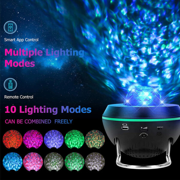 Galaxy Projector Bluetooth Speaker Remote and Voice Control- USB Powered_8