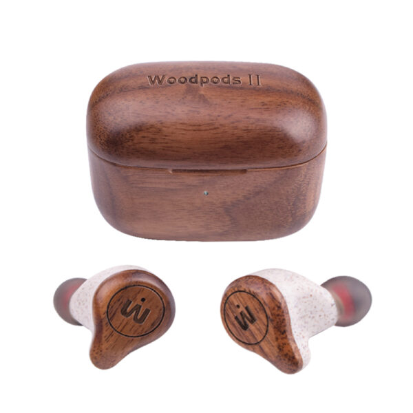 TWS Bluetooth Wooden Designed Earphones with USB Charging Case_5