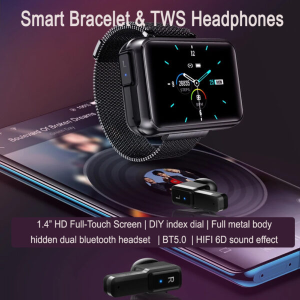 T91 1.4-inch Screen Bluetooth Fitness Band and Headphones- USB Charging_6