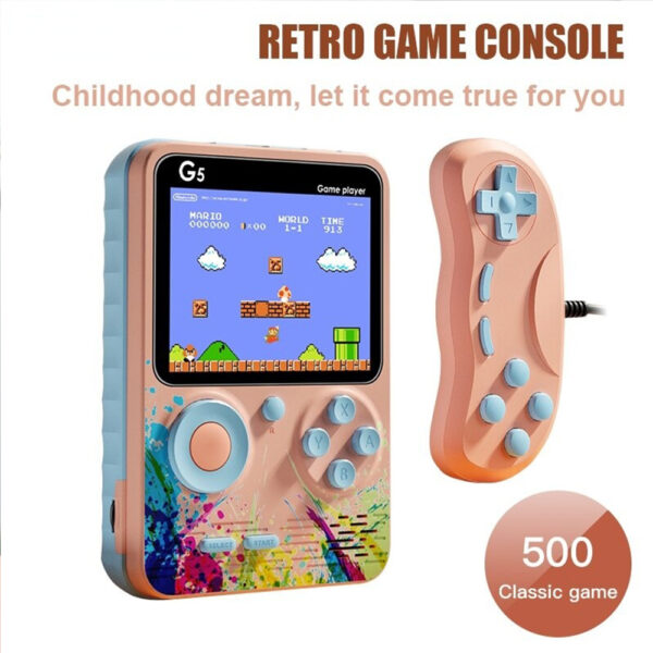 G5 Retro Game Console with 500 Built-in Nostalgic Games- USB Charging_2