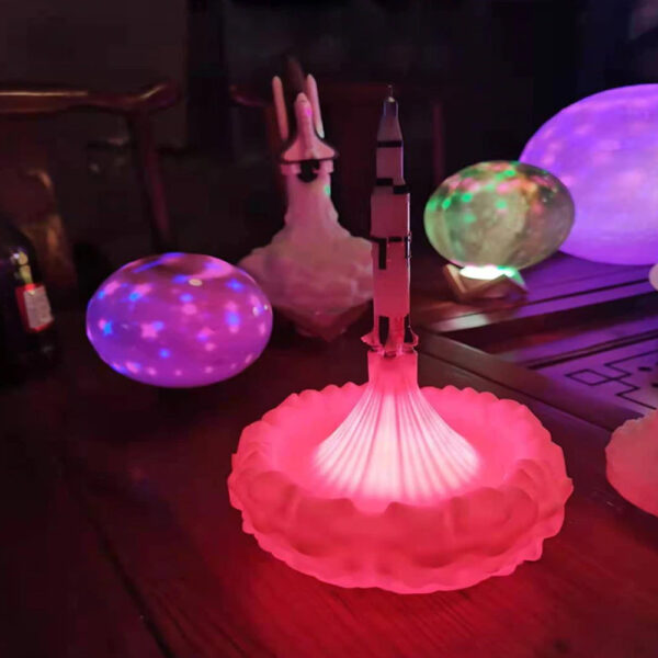 3D Printed Various Colors LED Rocket Kid's Room Night Lamp- USB Power Supply_6