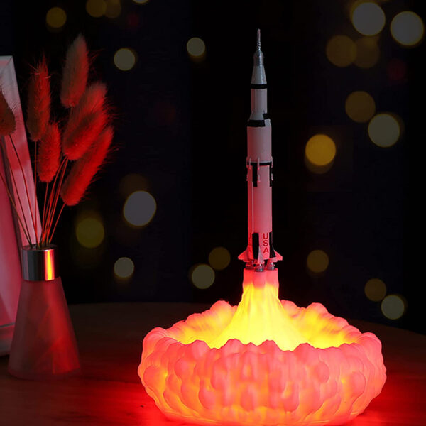 3D Printed Various Colors LED Rocket Kid's Room Night Lamp- USB Power Supply_7