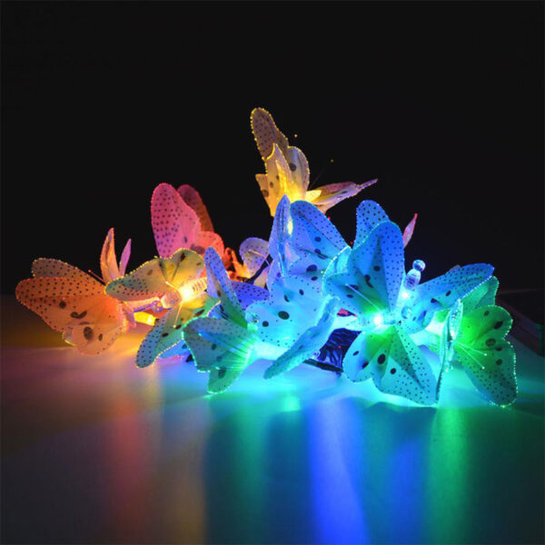 Fiber Optics Butterfly String Lights 12 LED Outdoor Decoration Lights_8