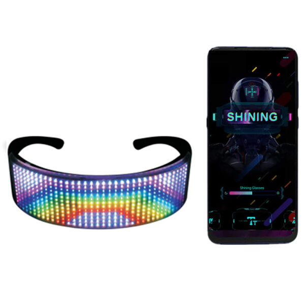 USB Rechargeable LED Luminous Eye Glasses Electronic Visor_2