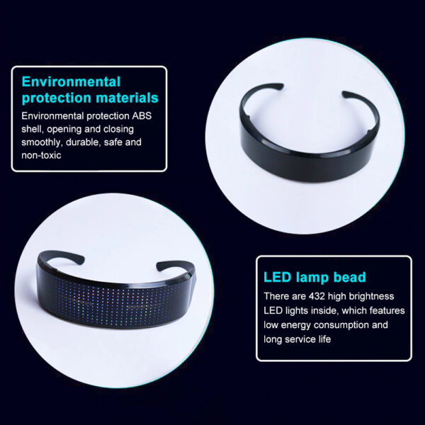 USB Rechargeable LED Luminous Eye Glasses Electronic Visor_7