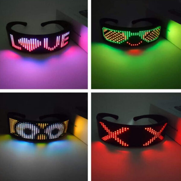 USB Rechargeable LED Luminous Eye Glasses Electronic Visor_8