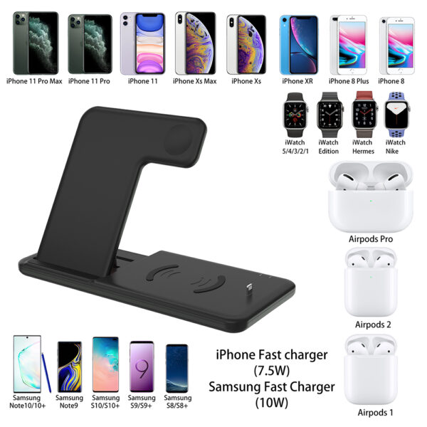 USB Interface 4-in-1 15W Qi Fast Wireless Charger Stand_7