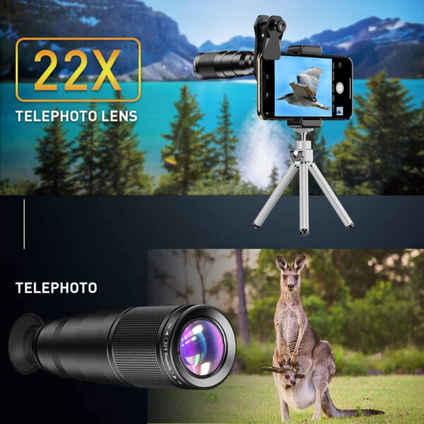 4-in-1 Mobile Phone Camera Lens Kit 22x Monocular Telescope_2