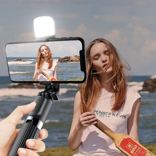 Universal Foldable BT Monopod with Fill Light- USB Charging_7