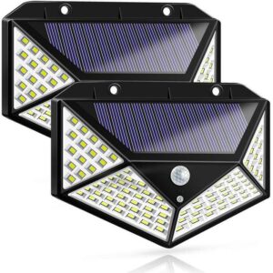 Four-Sided 100 LED Solar Power Wall Lights_0