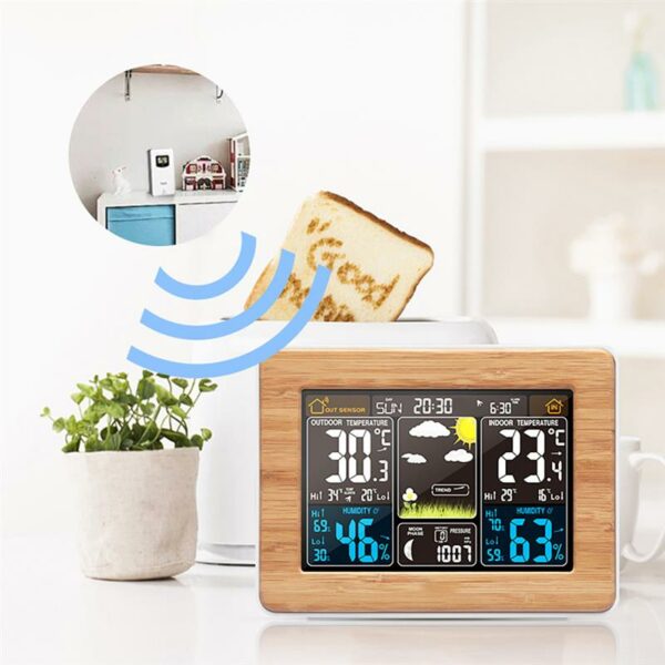 LCD Display Weather Station Alarm Clock- USB Powered_9