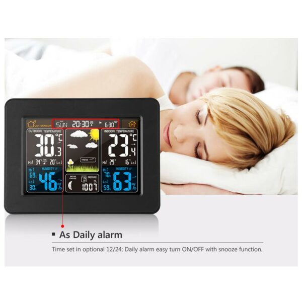 LCD Display Weather Station Alarm Clock- USB Powered_5