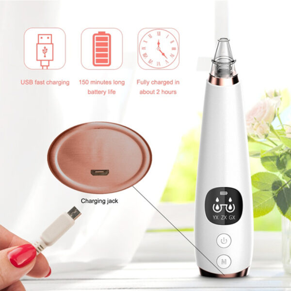 6 Nozzle Electric Acne Pimple Blackhead Remover for Face and Nose Vacuum- USB Charging_2