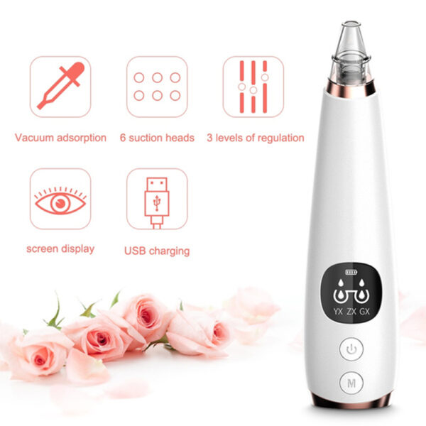 6 Nozzle Electric Acne Pimple Blackhead Remover for Face and Nose Vacuum- USB Charging_3