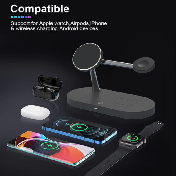 3-in-1 Wireless Magnetic Charger Desktop Charging Stand for iPhone 12 series_8