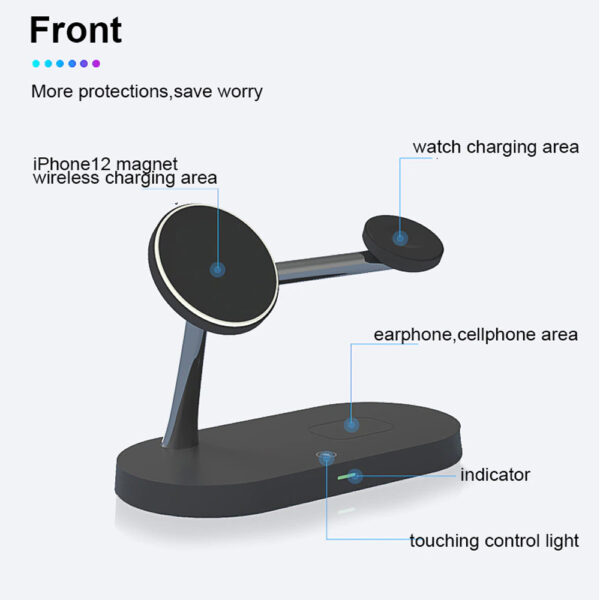 3-in-1 Wireless Magnetic Charger Desktop Charging Stand for iPhone 12 series_6