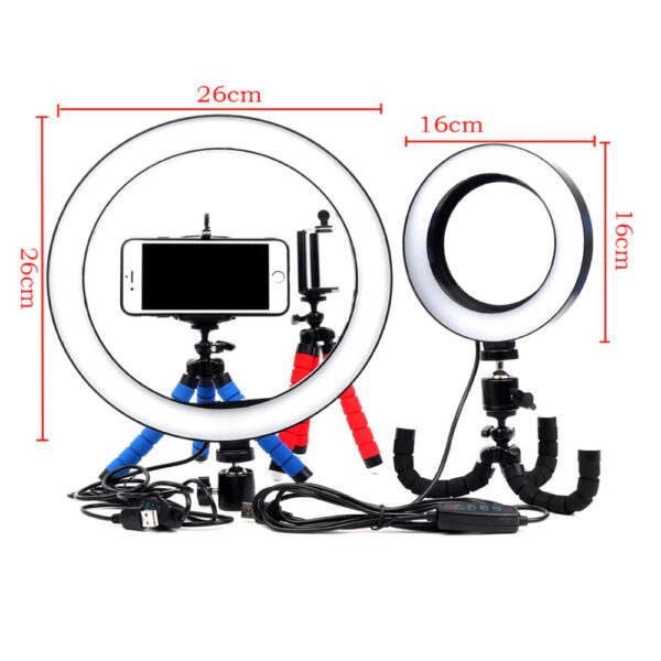 26cm Dimmable LED Selfie Ring Light with Tripod_4